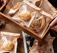 Sacs à pâtisserie personnalisés avec logo imprimé, qualité alimentaire, scellés sur 3 côtés, en plastique laminé, petits sacs transparents thermoscellables pour biscuits individuels