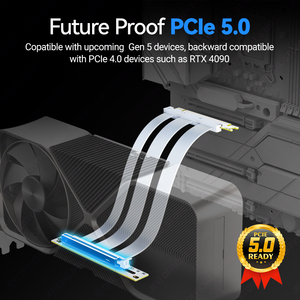 สายต่อการ์ดจอ JEYI PCIe 5.0 X16 90 องศา ความเร็วสูง ป้องกันสัญญาณรบกวน ความยาว 20 ซม. 30 ซม. รองรับการถ่ายโอนข้อมูล GPU PCIe 5.0 ความเร็ว 32GT/s - Product Image 5