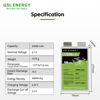 Batterie de drone GSL ENERGY 22000mAh, cellule de batterie de drone UAV 400Wh/kg, batterie lithium-ion semi-solide pour solution de projet de drone