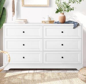 Hiện đại Sồi trắng <span class=keywords><strong>6</strong></span> ngăn kéo tủ ngực tủ phòng ngủ tủ gỗ phòng khách Tủ ngực ngăn kéo - Product Image 2