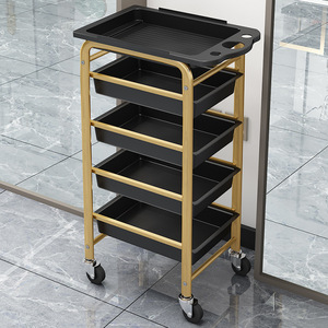Carrito de Belleza Metálico para Peluquería, Herramientas de Estilismo, Diseño Moderno, Carrito para Permanente y Coloración del Cabello - Product Image 2