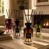 Diffuseur de parfum en verre dégradé avec logo personnalisé LF, coffret cadeau, marque privée, aromathérapie, ensemble de parfums de luxe pour la maison, décoration de chambre