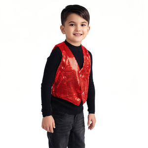Gilet con paillettes lucido per ragazzi e ragazze festa da ballo Jazz Hip-hop per spettacoli teatrali per concerti e spettacoli - Product Image 2