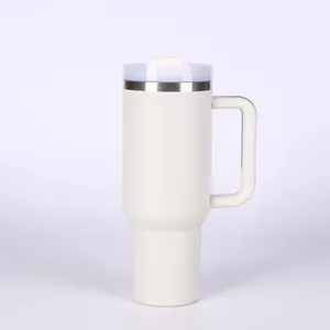 Factory Stock 2.0 Generation 40 Oz Stainless Steel Insulated Tumbler With Handle Double Walled Coffee Beer Mug Wine Tumbler