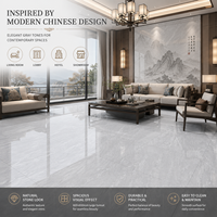 Carrelage de sol intérieur en porcelaine de style chinois moderne 800x800mm, pour hôtel et bureau, surface brillante à quatre faces, veinage marbré