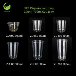 Bicchiere per Boba, Tè al Latte e Caffè con Logo Personalizzato, 300ml 360ml 400ml 500ml 600ml 700ml, Bicchiere Monouso in PET Trasparente a Forma di U con Coperchio - Product Image 6