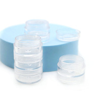 Vide Rond Transparent Empilable Pot Cosmétique 5ml 5 grammes Plastique Embellissement Perle Paillettes Charme Artisanat Bocaux avec Couvercle Transparent