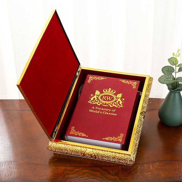 Muslim Book Box Ramadan Decor Gold Islamic Gifts Quran Box With Stand