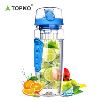 TOPKO Bouilloire de sport avec infuseur de fruits de haute qualité avec tube filtrant Bouteille d'eau d'une capacité de 1000ml avec filtre Bouteille d'eau en PET