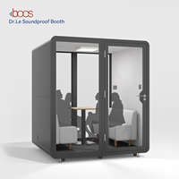 Cabine de réunion mobile moderne pour 4 personnes, insonorisée, acoustique, avec éclairage LED, pour collaboration sur site, conversation privée, grande taille