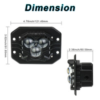 Projecteur LED encastré T-BULL 5 pouces 40W, étanche IP68, faisceau spot, éclairage tout-terrain