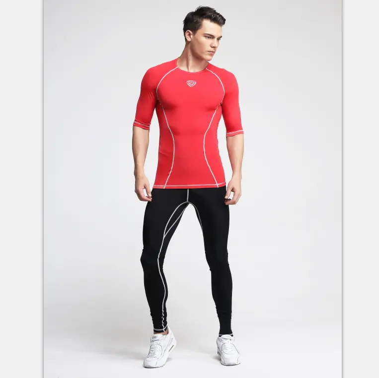 Luckpanther Nhà Máy OEM Compression Shirt Mens Trang Phục Tập Thể Dục Workout Thể Thao Nam Hàng Đầu