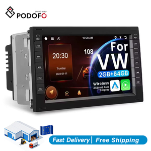 Podofo 2+64GB 7'' Autoradio Android CarPlay/Android Auto/GPS/WiFi BT pour VW Passat Golf MK5 MK6 Jetta T5 LUPO POLO Touran SKODA - Product Image 1