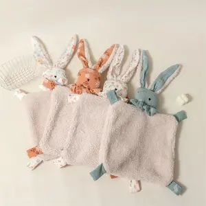 Ready To Ship Baby Soft Plush Bunny Baby Comforter Blanket Baby Shower Gift Lovey Teddy Plush Dreamy Comforter Security Blanket