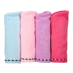 Serviette de séchage de cheveux en microfibre, bonnet à séchage rapide, couleur unie, pour usage domestique, rose, bleu, rose rouge, violet - Product Image 1