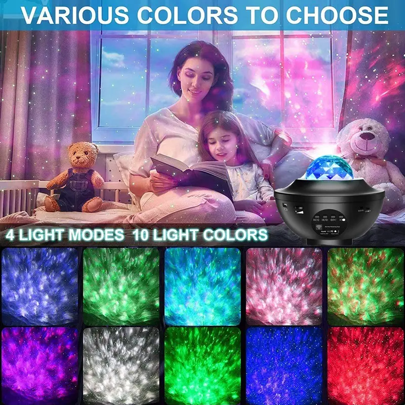Smart Star Projector Starry Projector Light Blue Tooth Music Speaker Night Light For Kids Room
