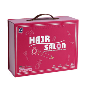 <b>Dropshipping</b> Shopify Kids Hair Salon Toy Set With Lights Sounds Pretend Play Makeup Dresser Birthday Gift For Girls - Product Image 5