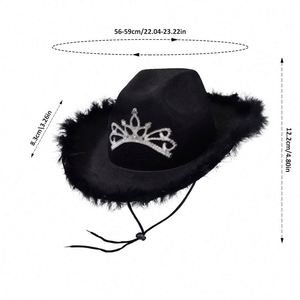 Halloween Christmas Festival Flashing Cosplay Cowgirl Costume Pink Western Cowboy <b>Hat</b> Style Fedora High Quality Unisex for Party - Product Image 6