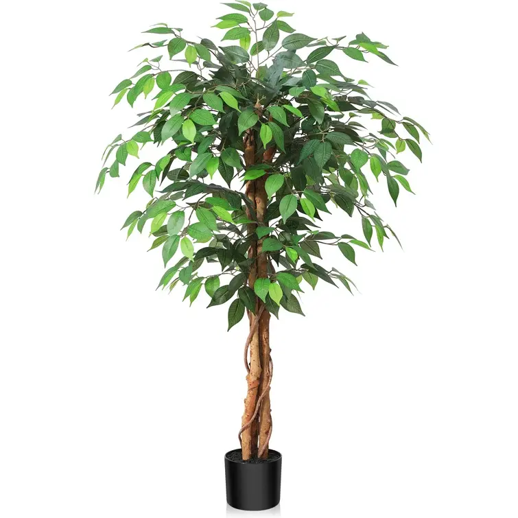 Venta al por mayor artificial Banyan Tree bonsai Faux Ficus jaula árbol con rama falso árbol plantas artificiales para la decoración del hogar interior