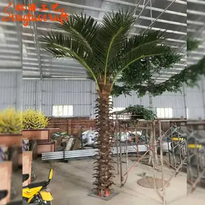 Palmeira falsa decoração 5m, palmeira artificial de fibra de vidro árvores artificiais árvores internas ou externas