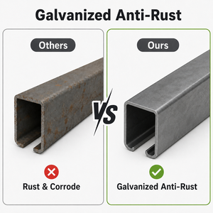 Rail en profil C 42x54x2,5 mm pour <span class=keywords><strong>portail</strong></span> <span class=keywords><strong>coulissant</strong></span>, tôle d'acier galvanisé (1-6 m) Système de suspension - Product Image 6