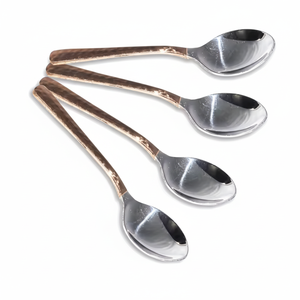 Cuchara de servicio de acero inoxidable y cobre clásica al por mayor, vajilla con logotipo personalizado para restaurantes, hoteles, fiestas en casa - Product Image 1