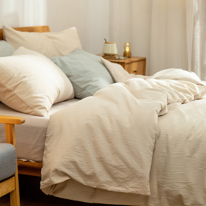 Parure de lit 4 pièces en Lyocell, mat, rafraîchissant, doux, faible rétrécissement, facile à laver, pratique, cadeau de mariage pour les jeunes mariés, idéal pour appartement - Product Image 3