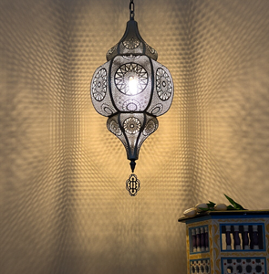 Club Creux Sculpté Lustre Style Marocain Exotique Rétro Chambre Salon Restaurant Hôtel B & b Bar Métal Fer Blanc 2.1 - Product Image 4