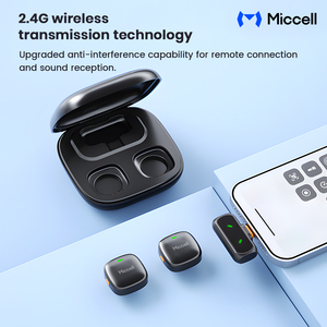 Microphone Lavalier Sans Fil Miccell à Réduction de Bruit IA avec Affichage Numérique pour <span class=keywords><strong>YouTube</strong></span>, TikTok, Diffusion en Direct et Vlogging - Product Image 6