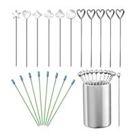 Pics à dents multifonctionnels en acier inoxydable pour fruits, passe au lave-vaisselle pour les bars-Service à guichet unique