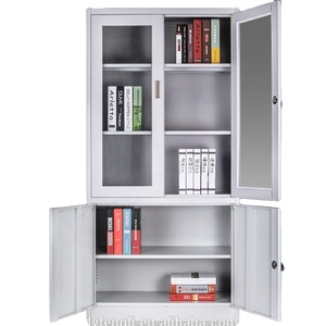 Armoire de rangement métallique moderne avec porte en verre, couleur personnalisable, pour la maison, le bureau, l'école, l'hôtel et l'usage commercial - Product Image 4
