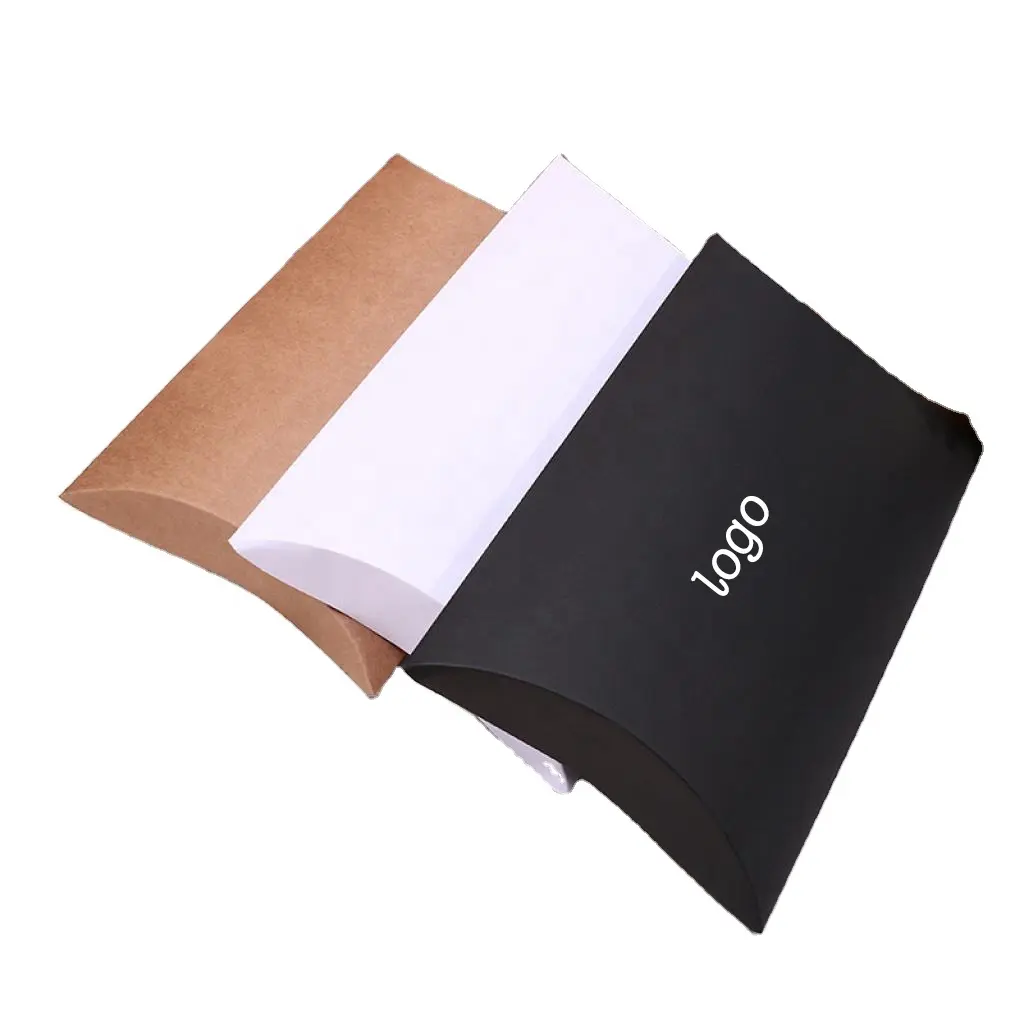 Customized pillow box packaging custom boxes cardboard gift candy pillow box in stock