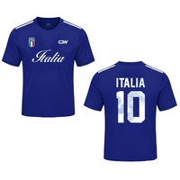 Maillot de football personnalisé 2026 – Tenue de supporter Coupe d'Europe – Maillot de football bleu Italie 10 pour homme – Vêtement d'entraînement