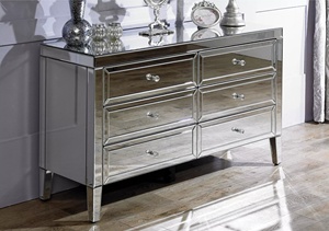 <strong>Vintage</strong> Factory Price Bevelled Mirrored Cabinet Chest <strong>Sideboard</strong> with 6 Big Drawers - Product Image 4