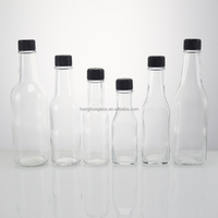 Prix d'usine, bouteilles de sauce en verre personnalisées de 90 ml, 150 ml, 250 ml, 3 oz, 5 oz, 8 oz, bouteilles de sauce piquante, sauce chili, bouteilles en verre Woozy avec bouchon