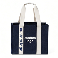 Sac fourre-tout en coton de poids moyen avec imprimé lettres, sac minimaliste pour les courses au café et les visites à la bibliothèque (Maquette rapide en 3 jours)
