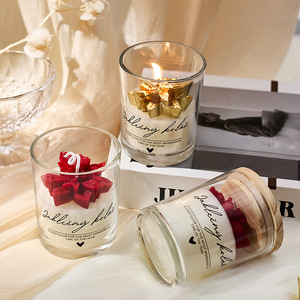 Christmas Themed Flower Shaped Scented Cup <b>Candle</b> Home Decor Long Lasting Fragrance Holiday Party Gift - Product Image 1