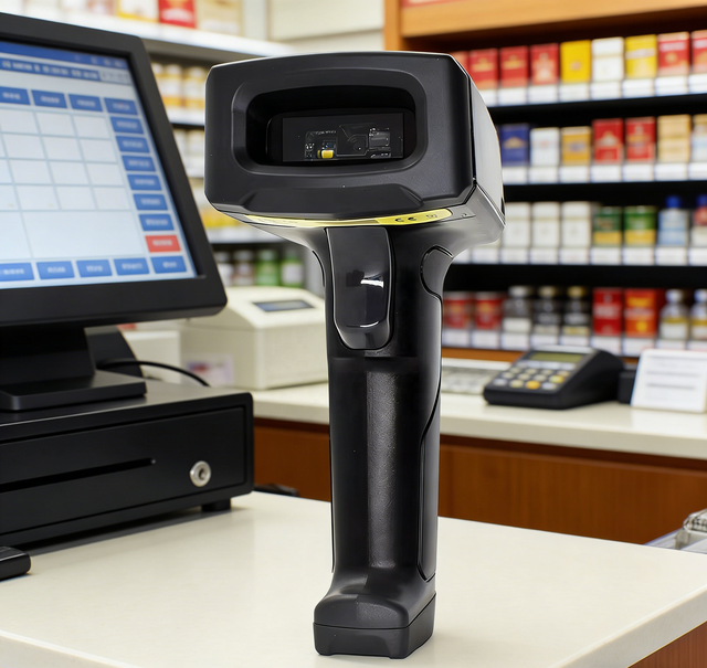 Handheld Portable 1D 2D Wireless Barcode Scanner QR Code Reader with Charging Base in Stock 1-Year Warranty for Supermarket