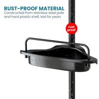 Étagère d'angle de douche 4 niveaux réglable avec barre télescopique, support de rangement antirouille pour salle de bain