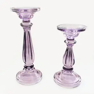Kerzenhalter hellviolette Farbe Glas Kerzenhalter Kristallglas Artikel