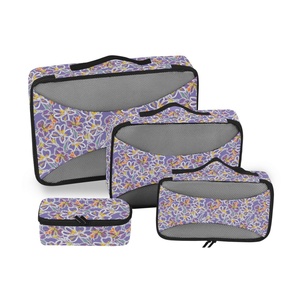 Accessoires de voyage, impression personnalisée, fleurs de lavande hawaïennes, organisateurs de bagages extensibles à fermeture éclair, cubes de rangement pour femmes - Product Image 1