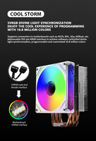 Ventilateur de refroidissement CPU haute performance à 6 caloducs, 12V 3/4 broches RGB, roulement fluide, cuivre et aluminium, faible bruit, pour boîtier d'ordinateur - Vente chaude
