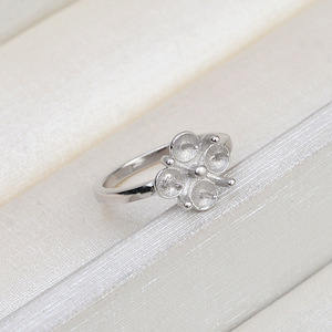 Anillo de Plata Han S925 para Mujer, Extremo Cerrado, Placa de 4 Cuentas, DIY, Multi-Abalorios, Bandeja Vacía para 4-5 Anillos, 1751 - Accesorios y Componentes de Joyería - Product Image 2