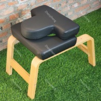 Tabouret de yoga en bois pour postures inversées, avec coussin ergonomique en PU, chaise d'inversion pour entraînement à domicile