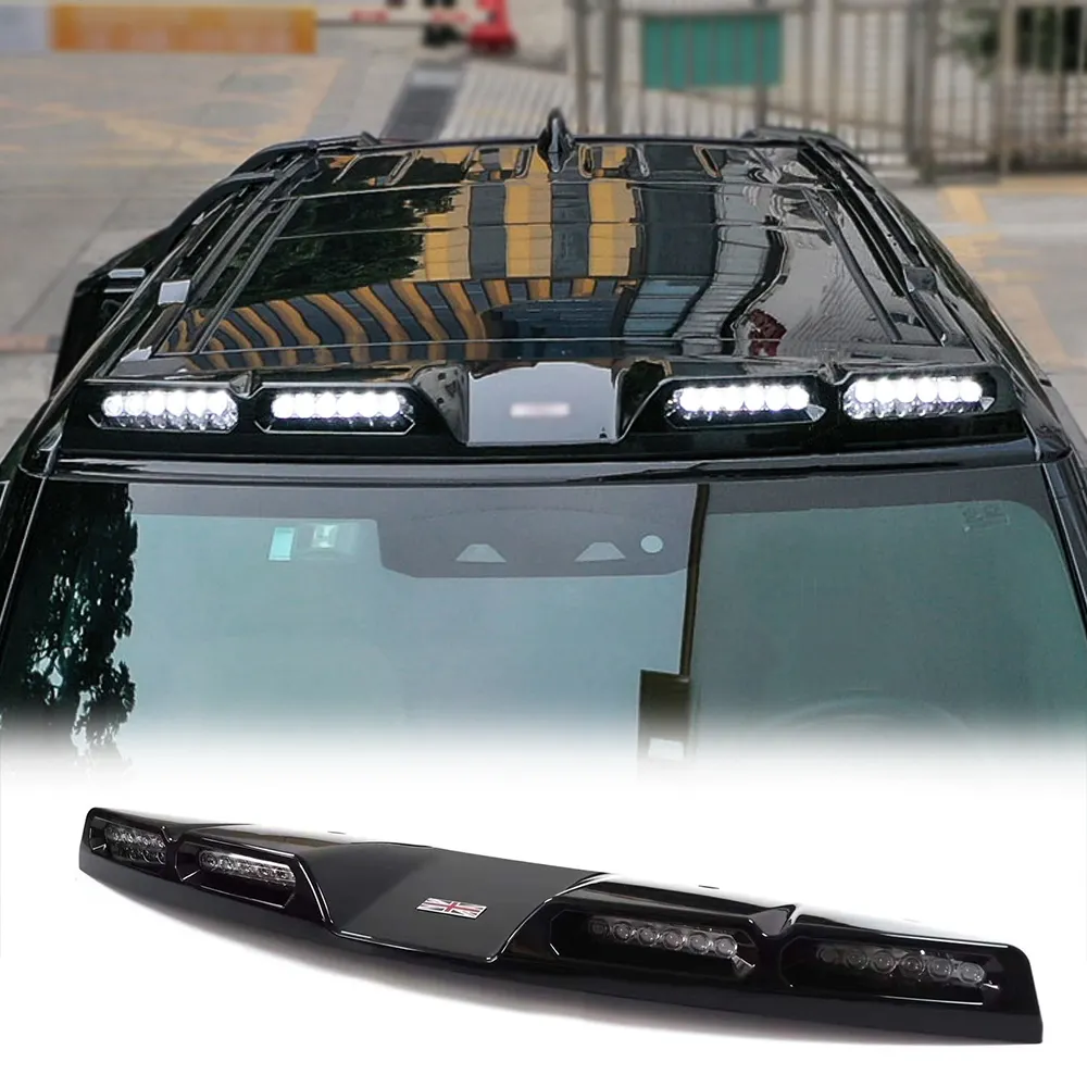 glossy black Top Light Luggage Rack Off-road Adventure Light for Land Rover Defender 2020 2021 roof light bar pod