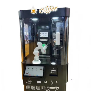 Barista robotique W200-S avec accepteur <span class=keywords><strong>de</strong></span> billets NV9, changeur <span class=keywords><strong>de</strong></span> monnaie C6100, lecteur <span class=keywords><strong>de</strong></span> <span class=keywords><strong>carte</strong></span> <span class=keywords><strong>de</strong></span> crédit, bras robotisé à 6 axes, kiosque à café avec plus <span class=keywords><strong>de</strong></span> 30 saveurs - Product Image 1