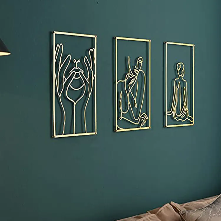 Оригинальные домашние подвесные аксессуары для гостиной, абстрактная Минималистичная линия, искусство на стену, женское тело, металлическое украшение