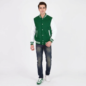 Customizable Winter 100% Cotton Varsity <b>Jacket</b> <b>Men</b> New Arrival Full Sleeves Top Selling Breathable Embroidered Knitted Design - Product Image 1