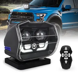 OVOVS 60W 12V Luz de trabalho para veículos e carros com controle remoto Luzes de busca LED para barco, casa, veículo off road