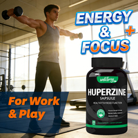 Capsules d'extrait de Huperzia Serrata à marque privée 98% qualité alimentaire, complément de santé, capsules de Huperzine A